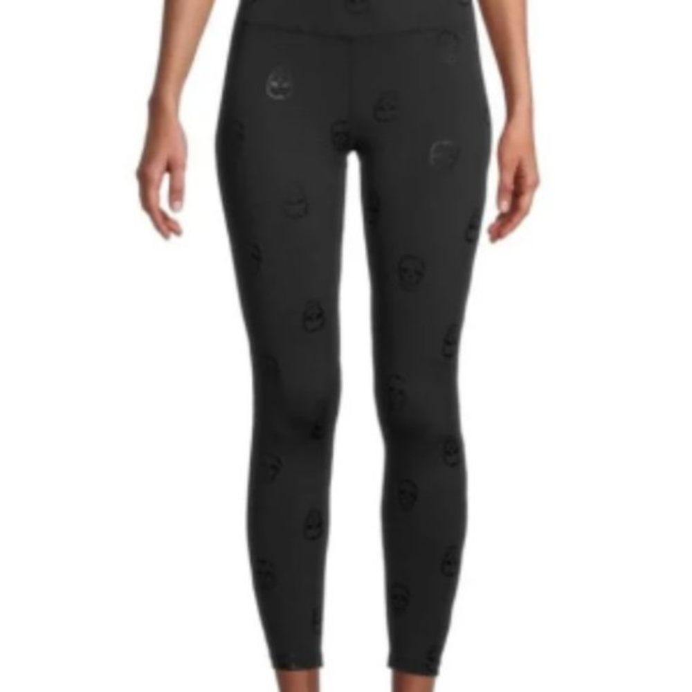 NANETTE LEPORE Play Skull-Print Compression Comfy Everyday Black Leggings‎